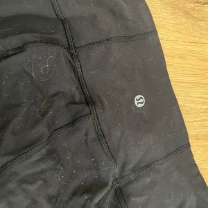 Well worn lululemon yoga pants, pilling as shown